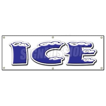 Signmission ICE BANNER SIGN cold store machine sign chest bag iced crystal clear picnic B-72 ICE